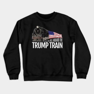 All Aboard the Trump Train 2020 American Flag Crewneck Sweatshirt